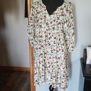 V Neck Umgee Floral Tunic BOHO